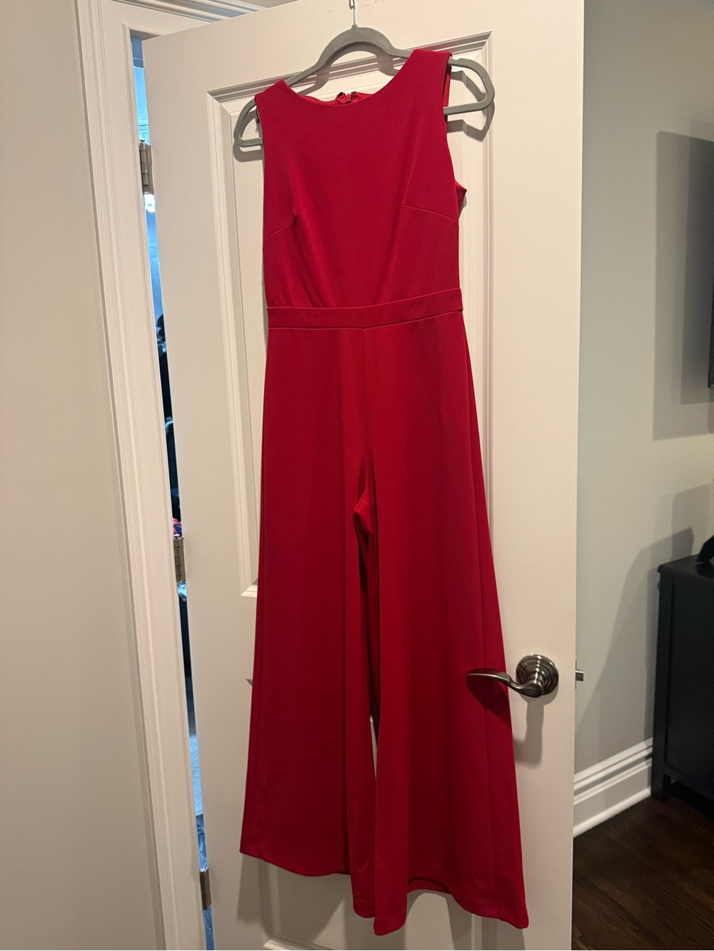 Taylor Red Sleeveless Wide-Leg Jumpsuit